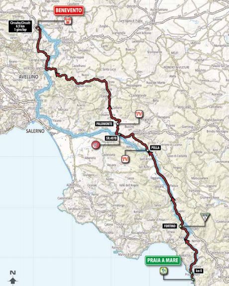 2016 giro stage5 map
