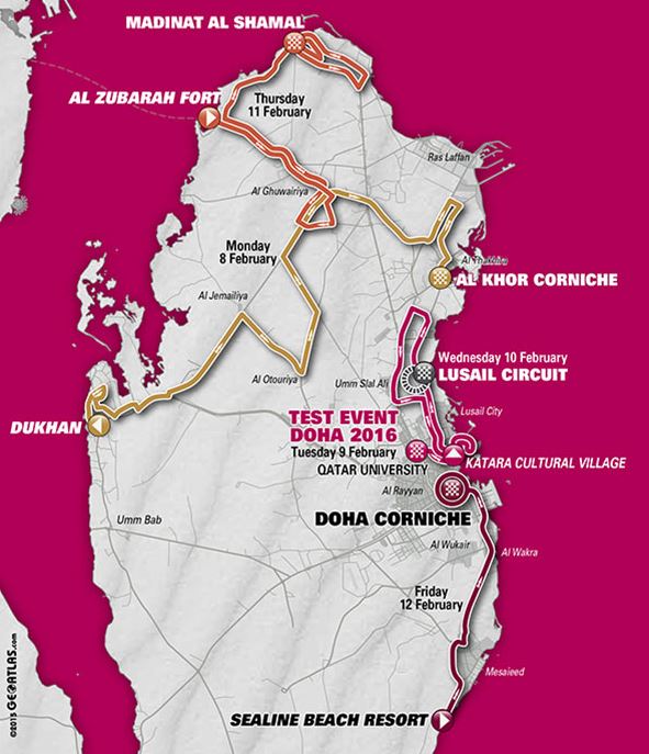 2016 qatar route map