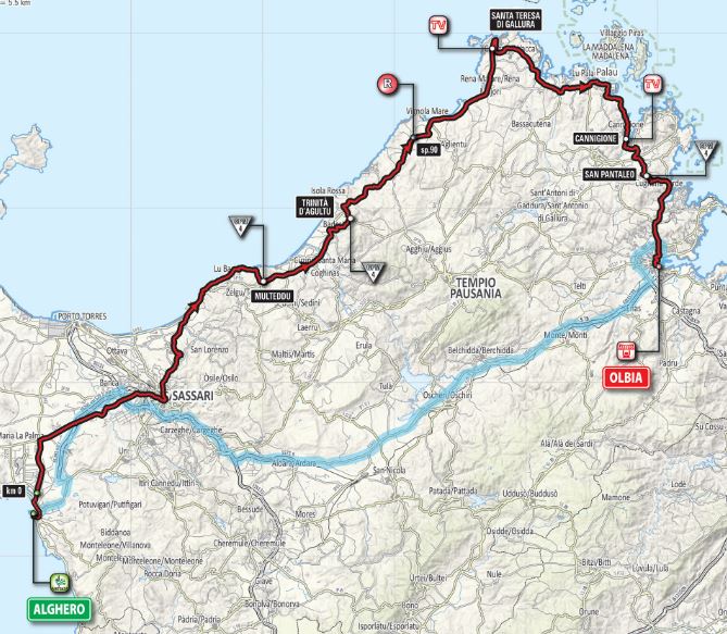 Giro 2017 st1 map