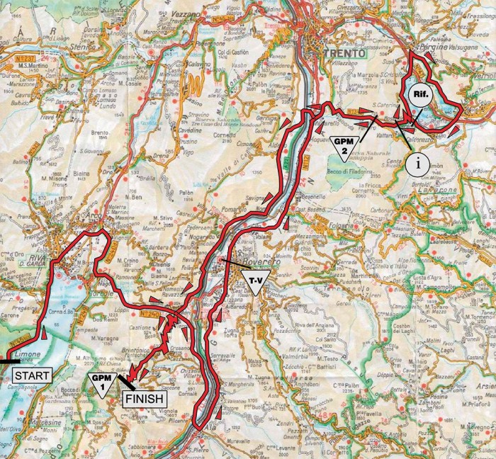 Giro-del-Trentino-Stage-2-map