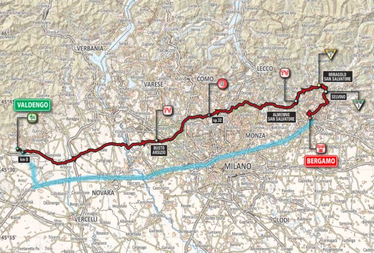 Giro ditalia 2017 stage15 map