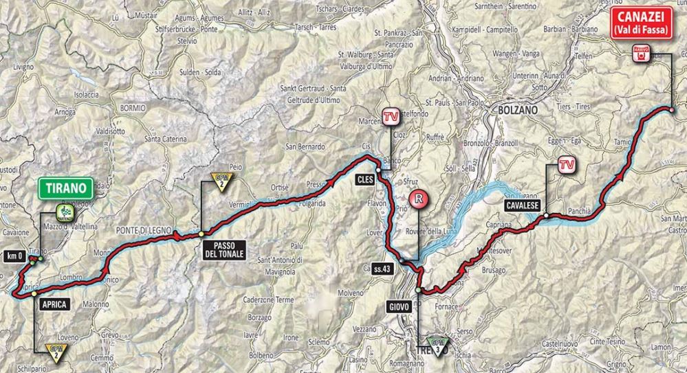 Giro ditalia 2017 stage17 map