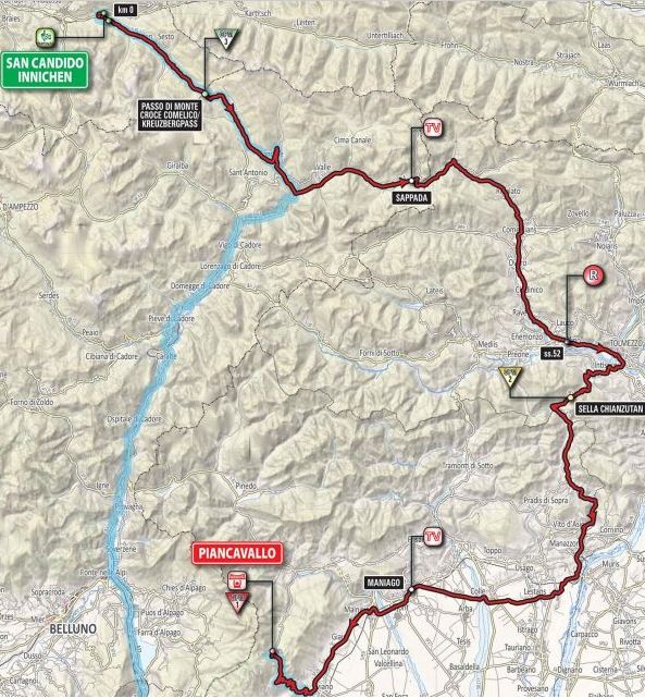 Giro ditalia 2017 stage19 map