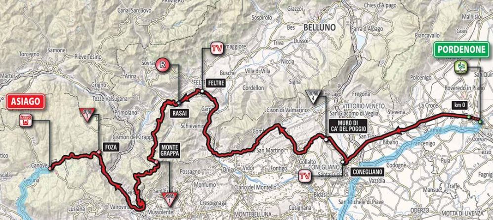 Giro ditalia 2017 stage20 map