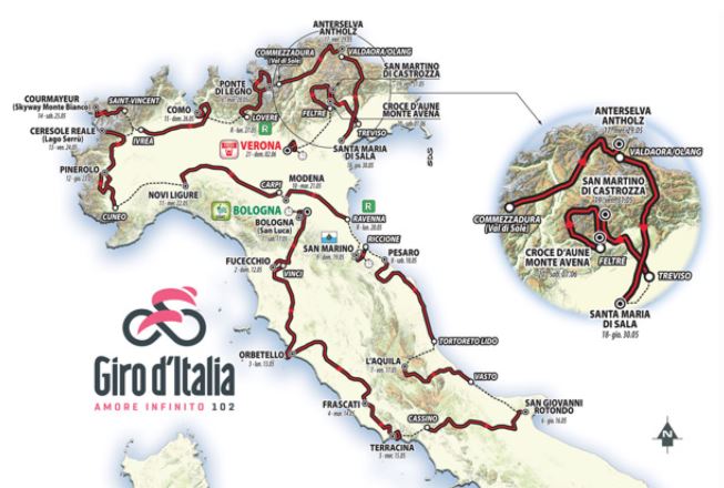 Giro2019 route map