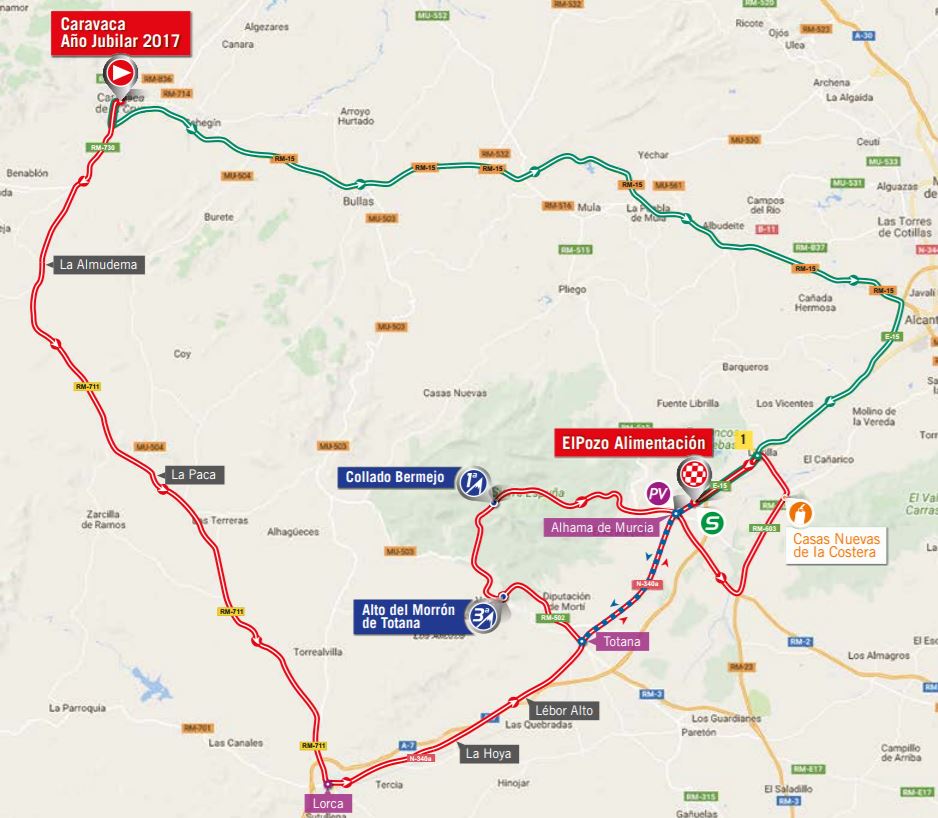 Vuelta17 stage 10 routemap