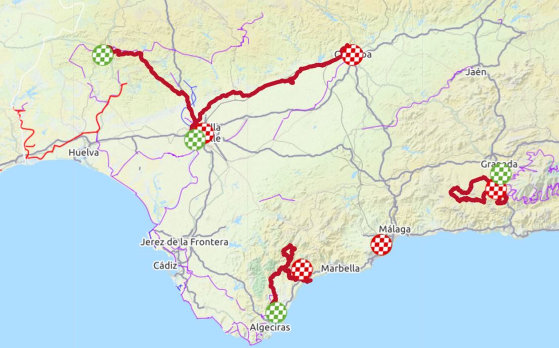 ruta route map