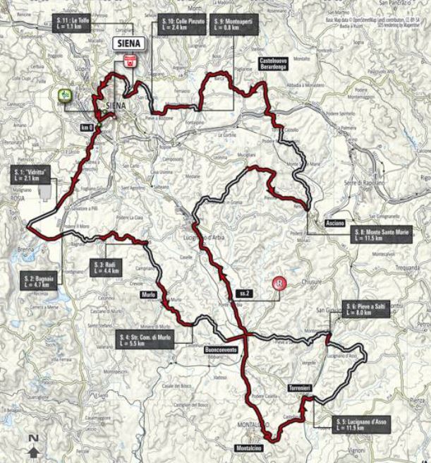 strade bianche 2017 map
