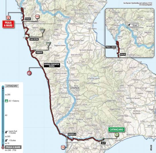 2016 giro stage4 map