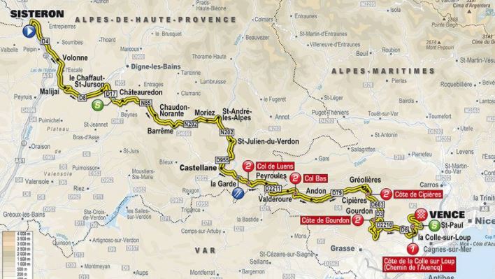 Paris Nice 2018 St6 Map